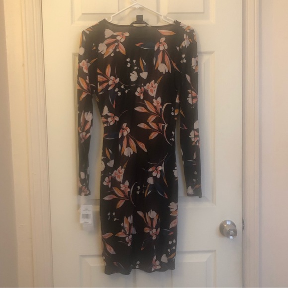 French Connection Dresses Raquel Floral Long Sleeve Faux Wrap Dress